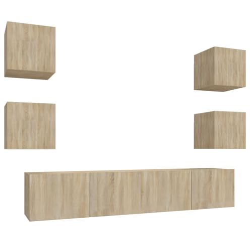 Helloshop26 Möbel-Set Schrank Buffet TV Wohnzimmer Schlafzimmer Wohnzimmer 6-teilig Eiche Sonoma Holz Technik Braun 02_0025127 Helloshop26 Möbel-Set Schrank Buffet TV Wohnzimmer Schlafzimmer Wohnzimmer 6-teilig Eiche Sonoma Holz Technik Braun 02_0025127 von Helloshop26