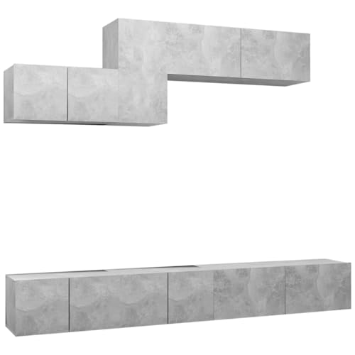 Helloshop26 Möbel-Set Schrank Buffet TV Wohnzimmer Schlafzimmer Wohnzimmer 6-teilig Holz Grau 02_0025041 von Helloshop26