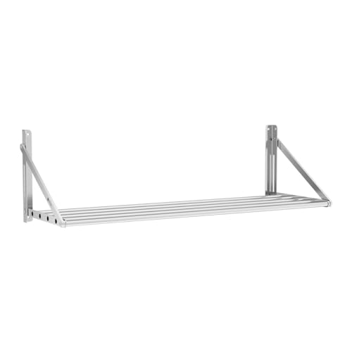 Helloshop26 Professionelles Wandregal, klappbar, 120 x 45 cm, 40 kg, Edelstahl 14_0001566 von Helloshop26