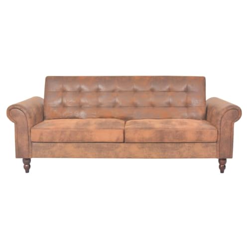 Helloshop26 Schlafsofa, ausziehbar, mit Armlehne, 196 x 97 x 59 cm, Wildleder, braun, 02_0019646 Helloshop26 Schlafsofa, ausziehbar, mit Armlehne, 196 x 97 x 59 cm, Wildleder, braun, 02_0019646 von Helloshop26
