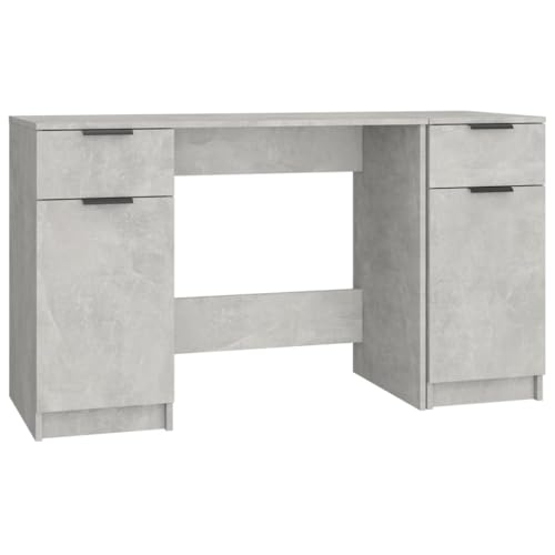 Helloshop26 Schreibtisch, Arbeitsplatz, Computertisch, Studie, mit Seitenschrank, Holz, Grau 02_0023395 von Helloshop26