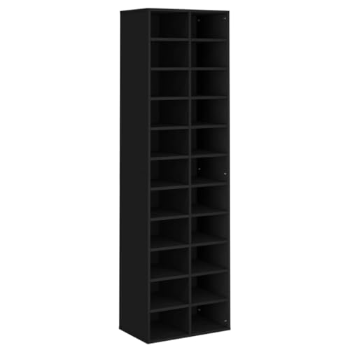 Helloshop26 Schuhschrank, Schuhregal, Aufbewahrung, Schrank, Flur, Wohnzimmer, 54 x 34 x 183 cm, Holz, schwarz, 02_0021980 von Helloshop26