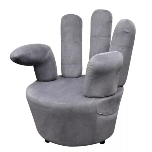 Helloshop26 Sessel Lounge Design Club Sofa Wohnzimmer Handform Samt Grau 1102068/3 von Helloshop26