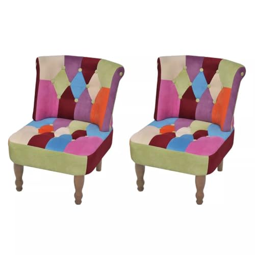 Helloshop26 Sessel Lounge Design Club Sofa Wohnzimmer ohne Armlehnen mit Patchwork 2 Stück Stoff 1102036/3 von Helloshop26