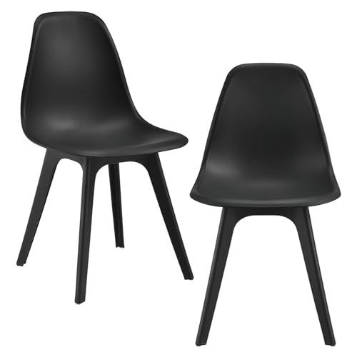 Helloshop26 Set mit 2 Stühlen für Küche, Esszimmer, Kunststoff, 83 cm, Schwarz, 03_0003631 von Helloshop26