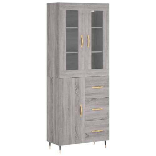 Helloshop26 Sideboard Bahut Kommode Schrank Aufbewahrungsschrank Organizer Küche Wohnzimmer Wohnzimmer hoch Sonoma 69,5 x 34 x 180 cm Holz grau 02_0035450 Helloshop26 Sideboard Bahut Kommode Schrank Aufbewahrungsschrank Organizer Küche Wohnzimmer Wohnzimmer hoch Sonoma 69,5 x 34 x 180 cm Holz grau 02_0035450 von Helloshop26
