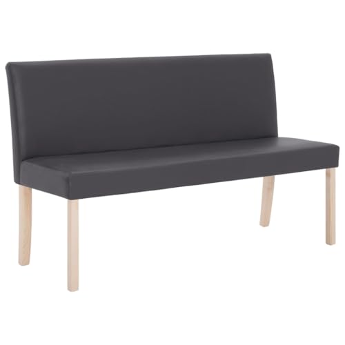 Helloshop26 Sitzbank 139,5 x 54 x 85,5 cm, grau, Kunstleder 02_0010990 von Helloshop26