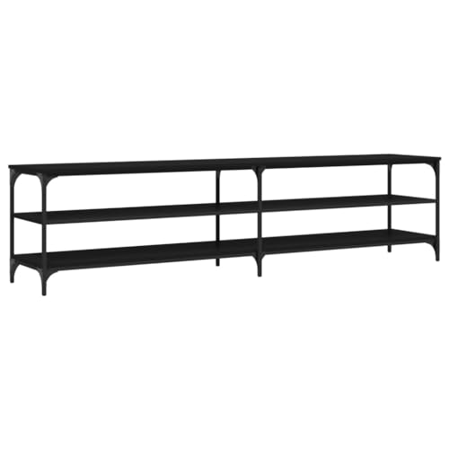 Helloshop26 TV-Schrank Multimedia Regal TV Buffet TV Esszimmer Wohnzimmer Schlafzimmer 200 x 30 x 50 cm Holz und Metall schwarz 02_0026107 von Helloshop26