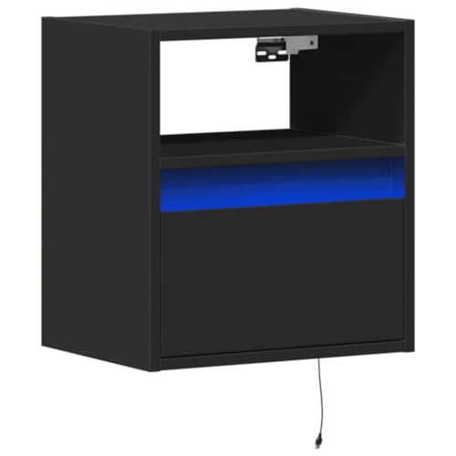 Helloshop26 TV-Schrank Multimedia Regal TV Buffet TV Esszimmer Wohnzimmer Schlafzimmer Wand mit LED-Leuchten 41 x 31 x 45 cm schwarz 02_0027893 von Helloshop26