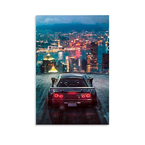 Auto-Poster, JDM R34, dekoratives Gemälde, Leinwand, Wandkunst, Wohnzimmer, Poster, Schlafzimmer, Gemälde, 20 x 30 cm von Hellove