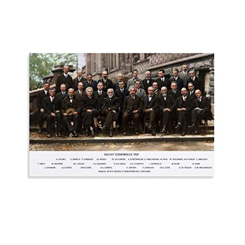 Celebrity Poster The Solvay Conferences And Physical Scientist Group Fotoposter Dekorative Malerei Leinwand Wandkunst Wohnzimmer Poster Schlafzimmer Gemälde 30 x 45 cm von Hellove