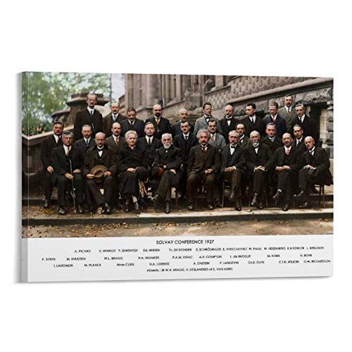 Celebrity Poster The Solvay Conferences And Physical Scientist Group Fotoposter Dekorative Malerei Leinwand Wandkunst Wohnzimmer Poster Schlafzimmer Gemälde 40 x 60 cm von Hellove