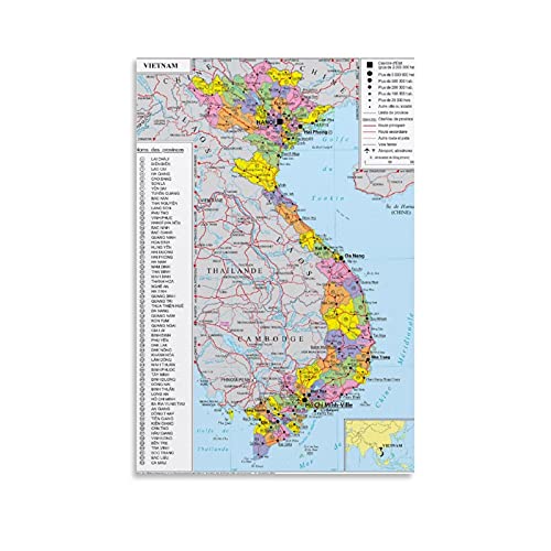 Geopolitische Karte von Vietnam Poster, dekoratives Gemälde, Leinwand, Wandkunst, Wohnzimmer, Poster, Schlafzimmer, Gemälde, 30 x 45 cm Geopolitische Karte von Vietnam Poster, dekoratives Gemälde, Leinwand, Wandkunst, Wohnzimmer, Poster, Schlafzimmer, Gemälde, 30 x 45 cm von Hellove