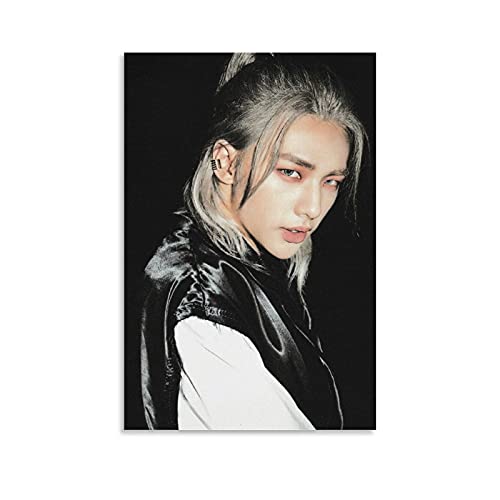 Kpop Stray Kids Group Poster Hwang Hyun-Jin Leinwand-Kunst-Poster und Wandkunst-Bild, modernes Familien-Schlafzimmer, Dekorationsposter 30 x 45 cm von Hellove