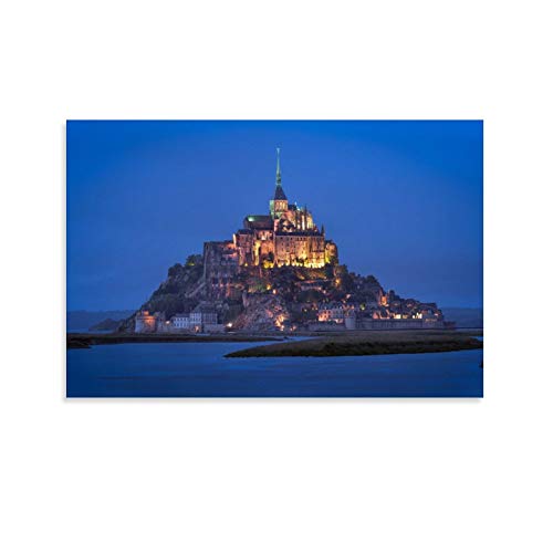 Landschaft Architektur Poster Frankreich Mont-Saint-Michel und seine Bucht Poster Dekorative Malerei Leinwand Wandposter und Kunstdruck Moderne Familie Schlafzimmer Dekor Poster 20 x 30 cm von Hellove