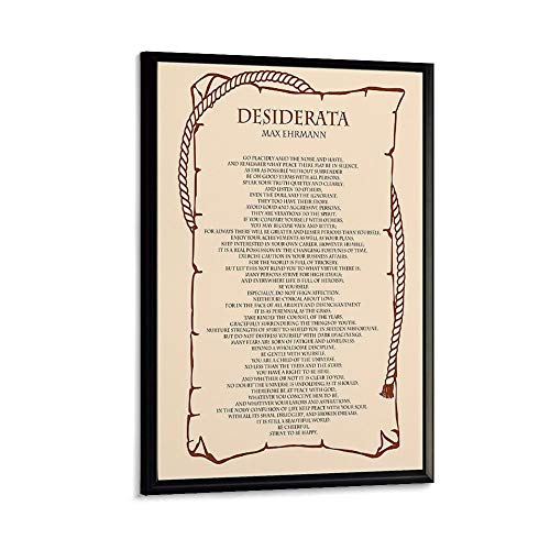 Max Ehrmann Gedicht Desiderata Kunstdruck auf Leinwand und Wandkunst, modernes Familien-Schlafzimmer, Deko-Poster 50 x 75 cm von Hellove