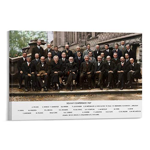 Promi-Poster "The Solvay Conferences And Physical Scientist Group", Foto-Poster und Wandkunstdruck, modernes Familien-Schlafzimmer, Deko-Poster, 60 x 90 cm von Hellove