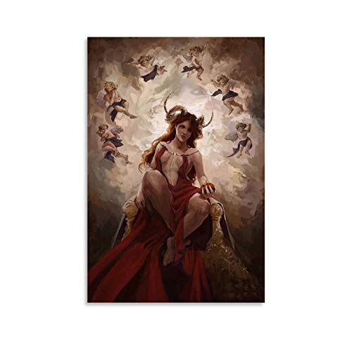 Retro Religiöse Kunst Poster Lilith Teufel und Engel Poster Dekorative Gemälde Leinwand Wandkunst Wohnzimmer Poster Schlafzimmer Gemälde 60 x 90 cm von Hellove