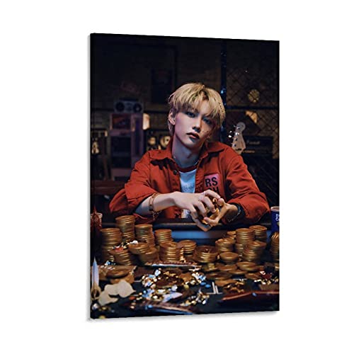 Stray Kids Poster Felix Dekoratives Poster Musik Poster Dekorative Malerei Leinwand Wandkunst Wohnzimmer Poster Schlafzimmer Malerei 30 x 45 cm von Hellove