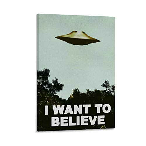 UFO Alien Poster I Want to Believe Poster Dekorative Malerei Leinwand Wandposter und Kunstdruck Moderne Familie Schlafzimmer Dekor Poster 30 x 45 cm von Hellove