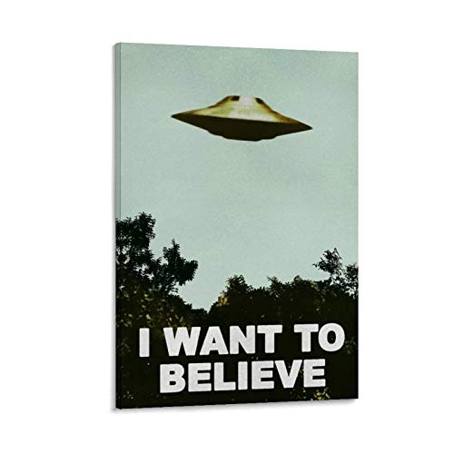 UFO Alien Poster I Want to Believe Poster Dekorative Malerei Leinwand Wandposter und Kunstdruck Moderne Familie Schlafzimmer Dekor Poster 40 x 60 cm von Hellove