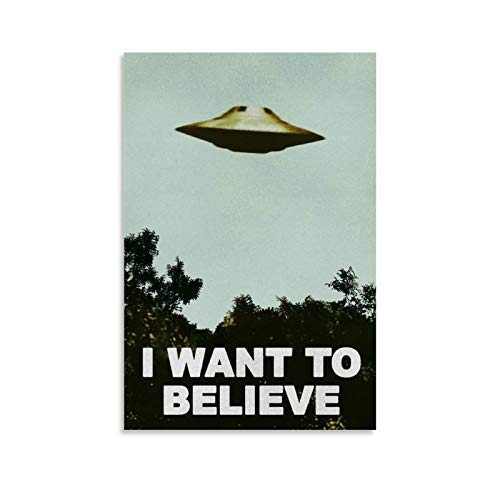 UFO Alien Poster I Want to Believe Poster Dekorative Malerei Leinwand Wandposter und Kunstdruck Moderne Familie Schlafzimmer Dekor Poster 50 x 75 cm von Hellove