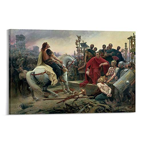 Vercingetorix Throws Down His Arms at The Feet of Julius Caesar Poster, dekoratives Gemälde, Leinwand, Wandkunst, Wohnzimmer, Poster, Schlafzimmer, 20 x 30 cm von Hellove