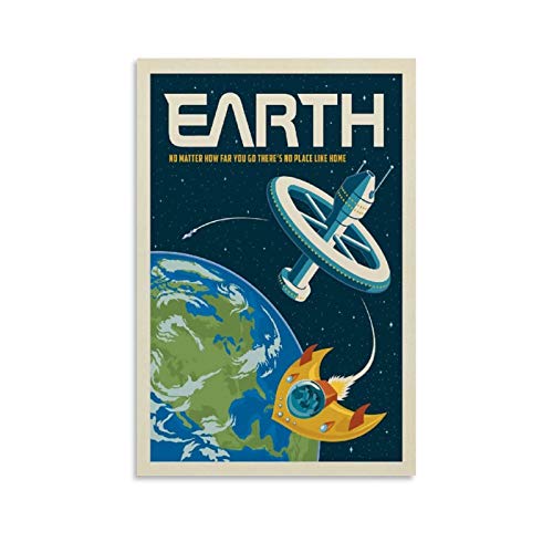 Vintage Space Poster Erde Satellit Poster Dekorative Malerei Leinwand Wandposter und Kunstdruck Moderne Familie Schlafzimmer Dekor Poster 20 x 30 cm von Hellove