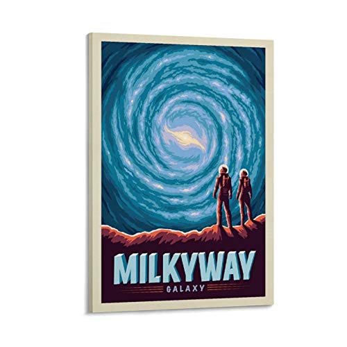 Vintage Space Poster Milchstraße Astronaut Poster Dekorative Malerei Leinwand Wandposter und Kunstdruck Moderne Familie Schlafzimmer Dekor Poster 30 x 45 cm von Hellove