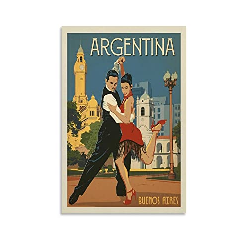 Vintage World Travel Poster Argentinien Buenos Aires Poster Dekorative Malerei Leinwand Wandkunst Wohnzimmer Poster Schlafzimmer Malerei 20 x 30 cm von Hellove