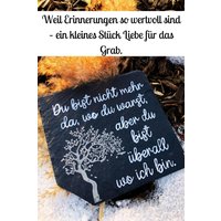 Kleines Trauerschild Für Urnengrab, Schiefer Als Grabschmuck Beerdigungen, Gedenkschild Mit Motivauswahl & Liebevollem Spruch 15x15cm von HellsterStern