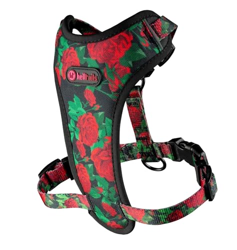 Helltails Anti Zug Hundegeschirr für Kleine Hunde | NO Absorb | Atmungsaktiv Geschirr Hund Reflektierend | Brustgeschirr Einstellbar und Gepolstert | Welpengeschirr | Dog Harness | Eternal Rose - XS von Helltails