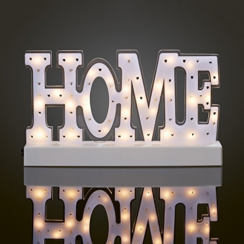 Hellum LED Schriftzug "Home", 25 LED, warmweiß, batteriebetrieben (3x AA, nicht enthalten), innen IP20, Winterdecoration, Wohnzimmer, Dekoration, Weihnachtsdecoration, 522464 von hellum