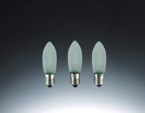 hellum 912234 Ersatzkerze Riffelkerze 3 Stück für Lichterkette LED warm-weiß, matt, 12 V, für Innen/Außen von hellum