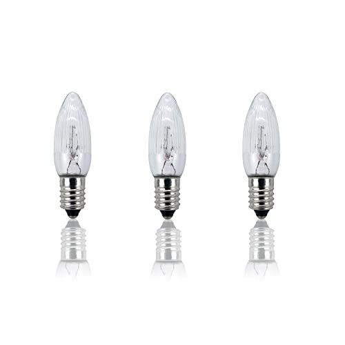 Hellum Ersatz-Kerzen für Schwibbogen, 3 Stück 12V 3W Riffelkerze für Weihnachtsbaum Kerzen Lichterketten innen mit 20 Brennstellen, Birnen für Lichterbogen E10/ 12V/ 3W/ 22Lumen 920024 Hellum Ersatz-Kerzen für Schwibbogen, 3 Stück 12V 3W Riffelkerze für Weihnachtsbaum Kerzen Lichterketten innen mit 20 Brennstellen, Birnen für Lichterbogen E10/ 12V/ 3W/ 22Lumen 920024 von hellum