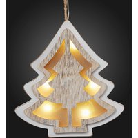 Hellum LED-3D Tannenbaum weiß H:19cm 5 LED ww 521054 von Hellum