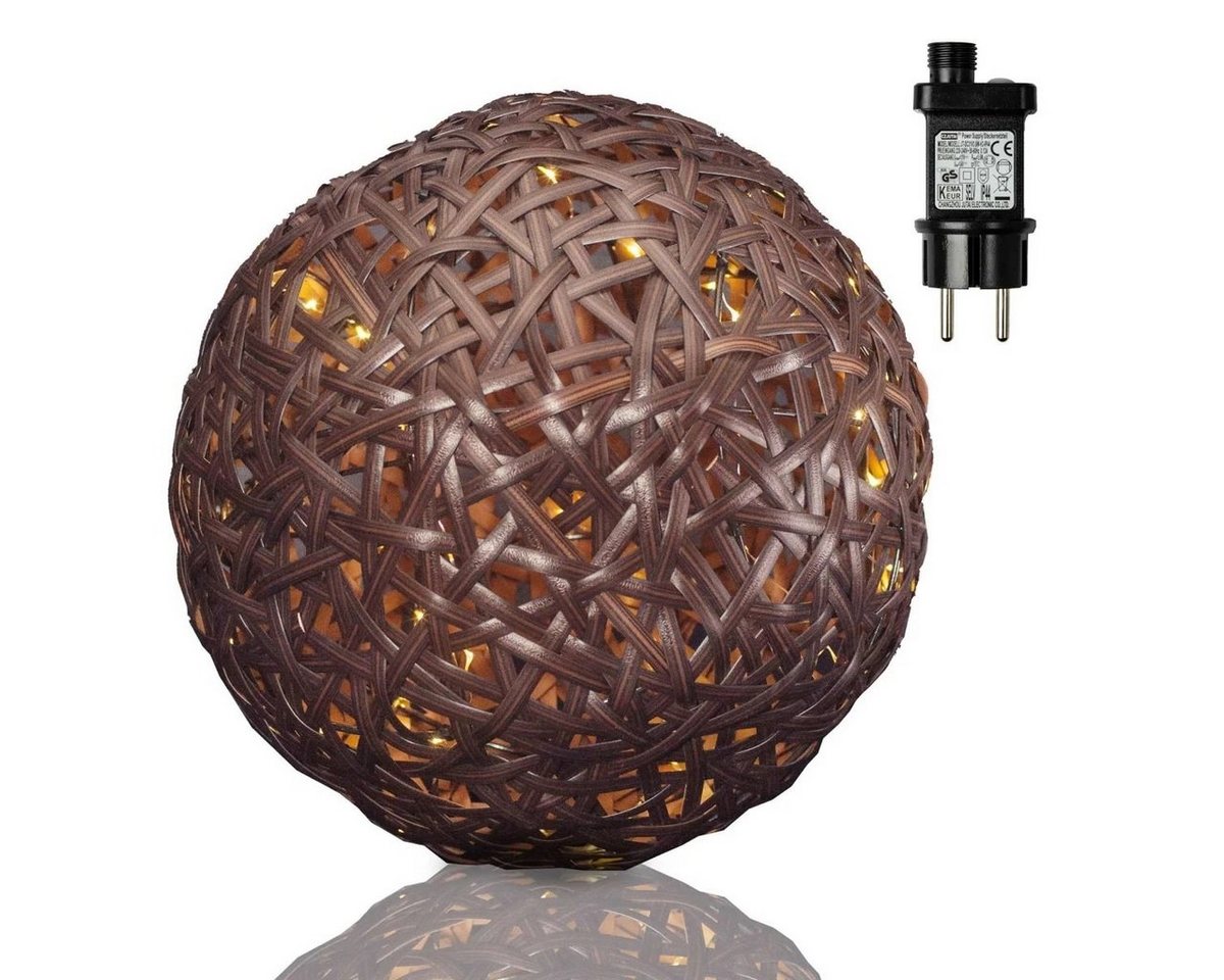 Hellum LED Dekofigur LED-Rattan-Ball 34cm 90 BS warmweiß außen von Hellum