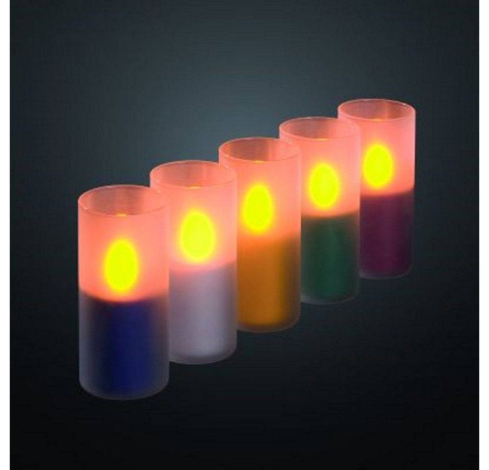 Hellum LED-Kerze Hellum LED-Kerzen-Set 5tlg. mit matten Gläsern innen von Hellum