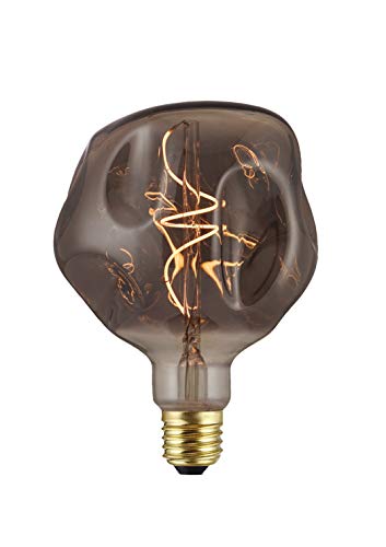 hellum 523508 LED-Soft-Filament-Lampe „Eric“ / 12,5x17,5 cm/Rauchgrau / 4 W warmweiß / E27 Sockel/living choice von hellum