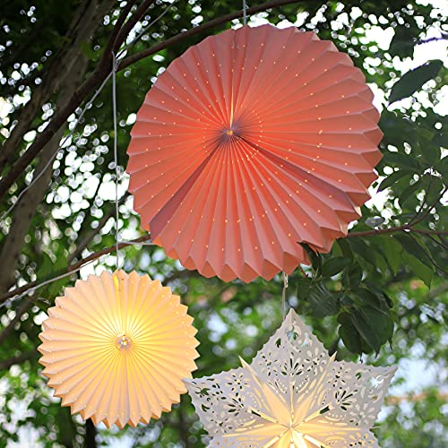 Hellum Sunny Lampion outdoor, Lampion Rose, lampion außen wetterfest mit LED Glülempe, E14 Leuchtmittel, 40cm Ø, wetterfeste PVC-Beschichtung, für Draußen, Dekoration Party Hochzeit, 578331 von hellum