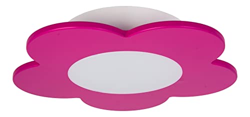 Hellux LED Deckenleuchte für Kinderzimmer Kinderlampe Decke Kinderzimmer Lampe aus Holz Mädchenlampe FIORE – pink von Hellux