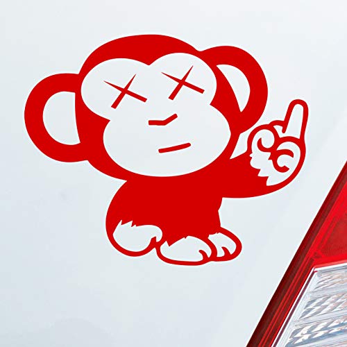 Hellweg Druckerei Affe Mittelfinger Fun Tier Motorrad Monkey Ape Auto Aufkleber Sticker Heckscheibenaufkleber von Hellweg Druckerei