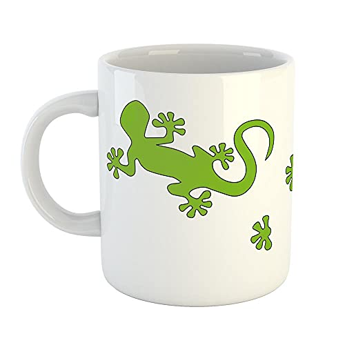 Hellweg Druckerei Kaffeetasse Gecko Agame Echse Geschenk Idee Keramik 330ml Kaffee-Becher mit Tier Motiv von Hellweg Druckerei
