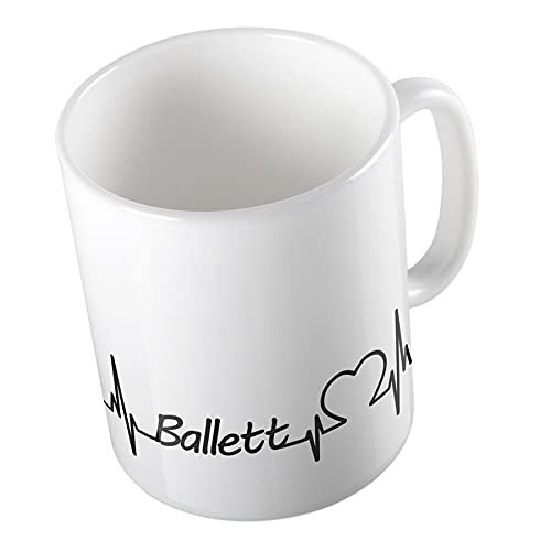 Hellweg Druckerei Kaffeetasse Ballett Herzschlag Puls Geschenk Idee Keramik 330ml Kaffee-Becher mit Namen deiner lieblings Sportart von Hellweg Druckerei