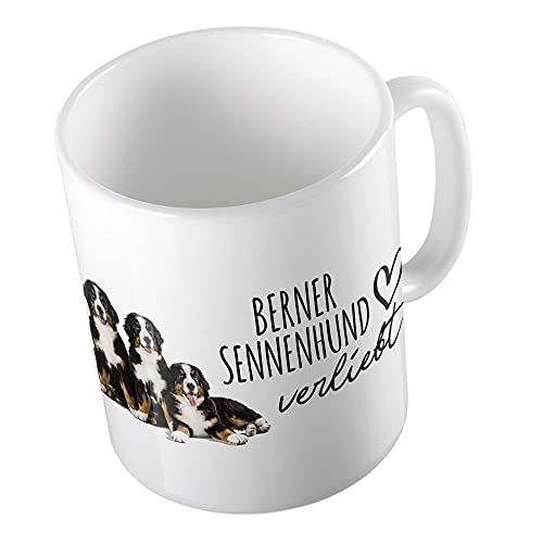 Hellweg Druckerei Kaffeetasse Berner Sennenhund verliebt Welpen Geschenk Idee Keramik 330ml Kaffee-Becher mit Hunde Bild von Hellweg Druckerei