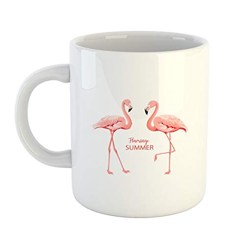 Hellweg Druckerei Kaffeetasse Flamingo Summer Sommer Geschenk Idee Keramik 330ml Kaffee-Becher mit Bild von Hellweg Druckerei