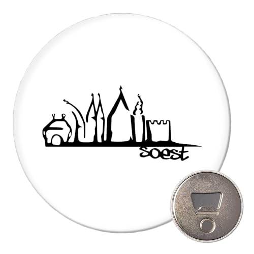 Hellweg Druckerei Magnet Soest Skyline Geschenk 59mm Flaschenöffner Soest Geschenkidee von Hellweg Druckerei