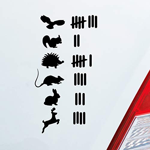 Hellweg Druckerei Strichliste Liste Tuning Tiere Fun Animal Auto Aufkleber Sticker Heckscheibenaufkleber von Hellweg Druckerei