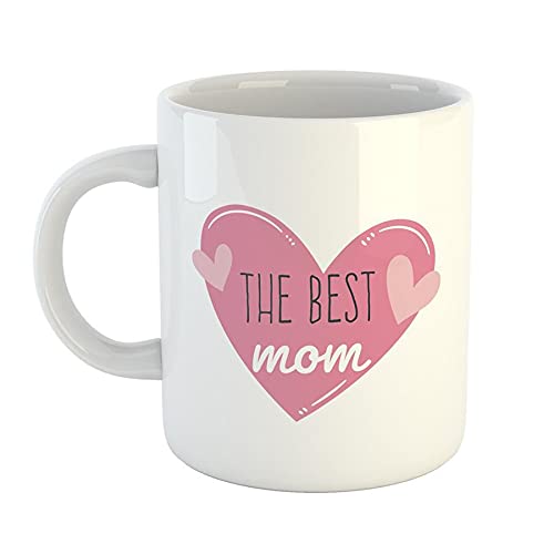 Kaffeetasse The best mom Herz Liebe Mutter Mama Geschenk Idee für Muttertag Keramik 330ml Kaffee-Becher mit Spruch von Hellweg Druckerei