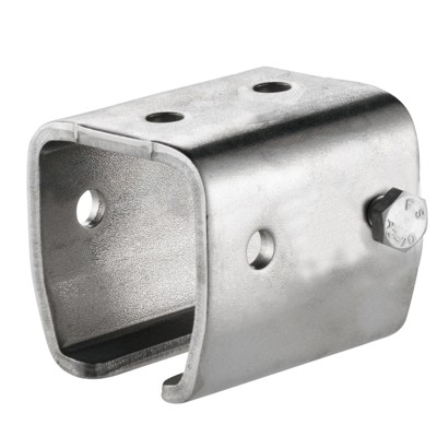 Schiebetor-Übersteckmuffe, 1504, mit seitlicher Konterschraube, Stahl Schiebetor-Übersteckmuffe, 1504, mit seitlicher Konterschraube, Stahl von Helm